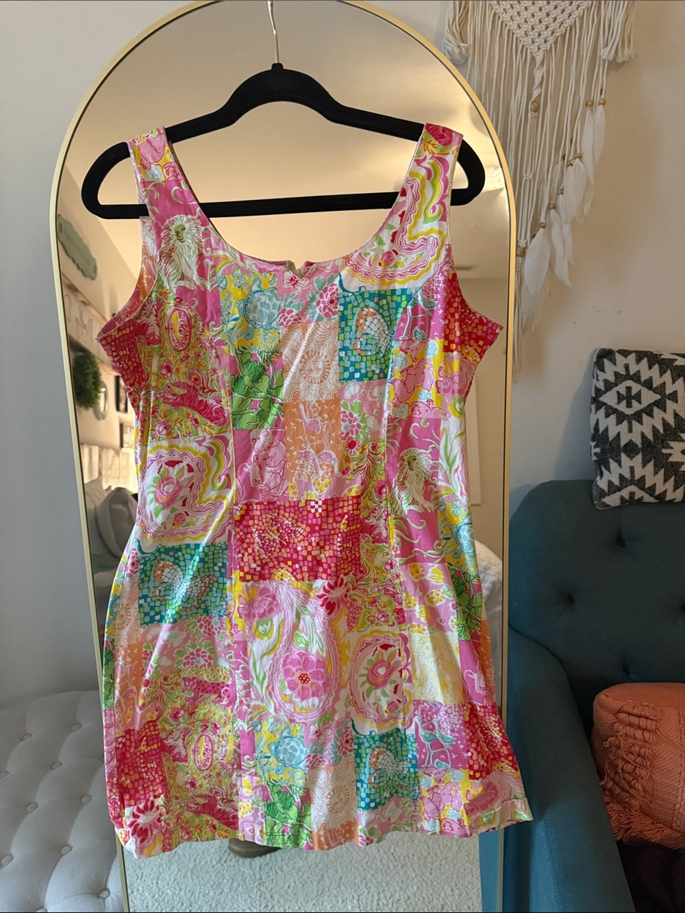 Patchwork Pink Floral Mini Dress - Sleeveless Summer Sundress